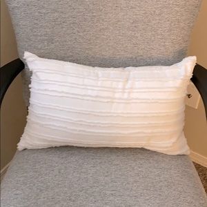 18” x 10” White Textured Throw Pillow